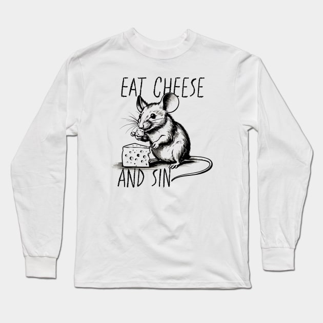 eat cheese and sin - sketch Long Sleeve T-Shirt by SUMAMARU